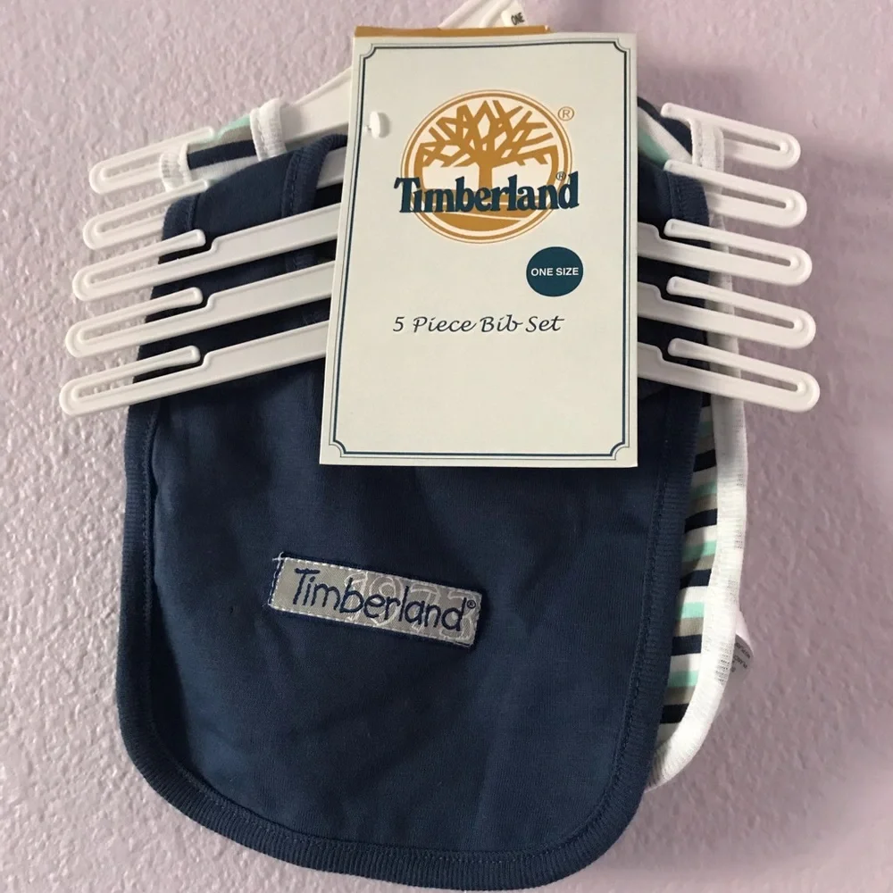 New vintage multicolored Timberland cotton 5 pc bib set